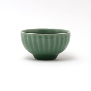 Tea Cup Celadon Porcelain With Big Sur Jade Green Stripe