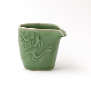 Tea Server Pot Longquan Celadon Porcelain With Auspicious Cloud Design In Bas Relief