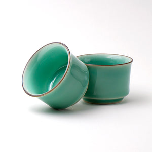 Tea Cups Celadon Porcelain In Translucent Smoky Blue Glaze From Longquan