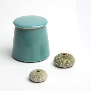 Tea Storage Jar Longquan Celadon Porcelain In Iconic Solid Translucent Smoky Blue Glaze